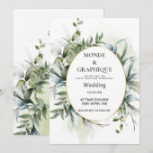 Huwelijksuitnodigingen Art Kaart (Voorkant / Achterkant)