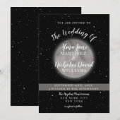 Huwelijksuitnodigingen | Celestial Full Moon en St Kaart (Voorkant / Achterkant)