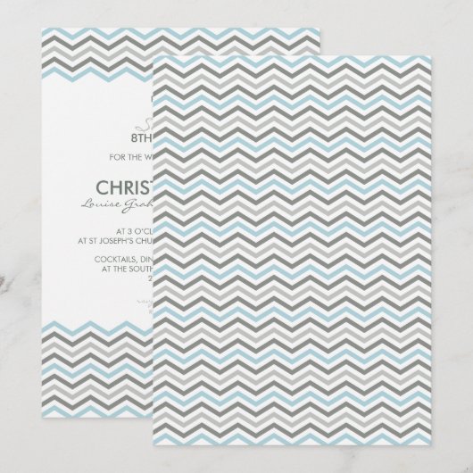 HUWELIJKSUITNODIGINGEN :: chevron1 5x7 3 Kaart (Voorkant / Achterkant)