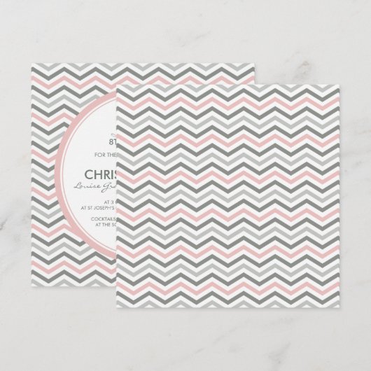 HUWELIJKSUITNODIGINGEN:: chevron1 SQ 2 Kaart (Voorkant / Achterkant)