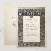 Huwelijksuitnodigingen | Collectie Champagne Ivy Kaart (Voorkant / Achterkant)