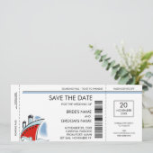 Huwelijksuitnodigingen Cruise Schip Save the Date (Staand voorkant)