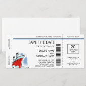 Huwelijksuitnodigingen Cruise Schip Save the Date (Voorkant / Achterkant)