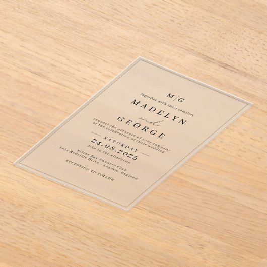 Huwelijksuitnodigingen Eenvoudige Sjabloon Minimal (Laagn)