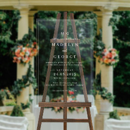 Huwelijksuitnodigingen Eenvoudige Sjabloon Minimal Acryl Bord