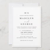 Huwelijksuitnodigingen Eenvoudige Sjabloon Minimal Kaart (Voorkant)