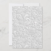 Huwelijksuitnodigingen | Elegant grijs, wit 3D-ont Kaart (Achterkant)