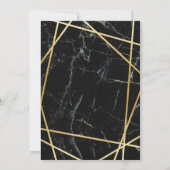 Huwelijksuitnodigingen Elegant Zwart Marmer Goud Kaart (Achterkant)