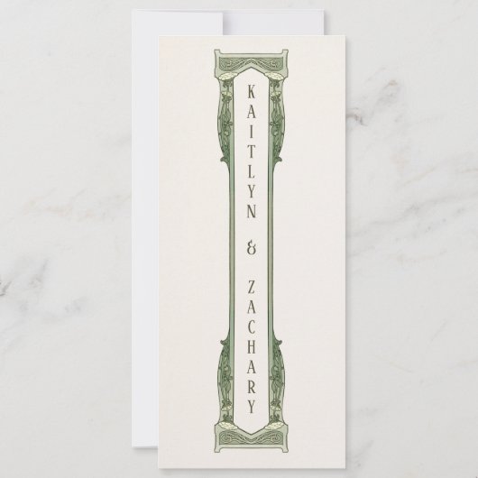 Huwelijksuitnodigingen | Floral Art Nouveau Kaart (Achterkant)