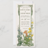 Huwelijksuitnodigingen | Floral Art Nouveau Kaart (Voorkant)