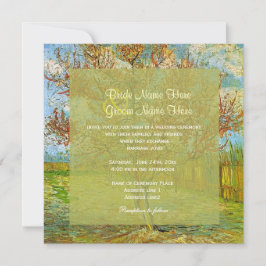 Huwelijksuitnodigingen.  florale roze perzikkleuri kaart