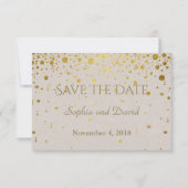 Huwelijksuitnodigingen | Gold Confetti BEWAREN DE  Save The Date (Voorkant)