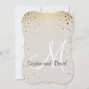 Huwelijksuitnodigingen   Gold Glam Confetti RSVP Kaart