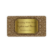 Huwelijksuitnodigingen | Gold Glitter Wine Favorie Etiket (Voorkant)