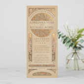 Huwelijksuitnodigingen | Gold Nouveau Deco Kaart (Staand voorkant)