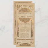 Huwelijksuitnodigingen | Gold Nouveau Deco Kaart (Voorkant / Achterkant)