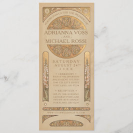 Huwelijksuitnodigingen | Gold Nouveau Deco Kaart