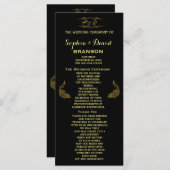 Huwelijksuitnodigingen | Gold Peacock-programma op Programmakaart (Voorkant / Achterkant)