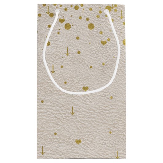 Huwelijksuitnodigingen | Goud-Confetti-monogram Klein Cadeauzakje (Achterkant)