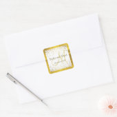 Huwelijksuitnodigingen | Goud-Confetti-monogram Vierkante Sticker (Envelop)