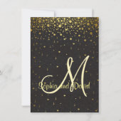 Huwelijksuitnodigingen | Gouden Glam Confetti Invi Kaart (Voorkant)