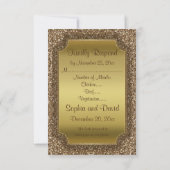 Huwelijksuitnodigingen | Goudglitter aangepaste RS RSVP Kaartje (Achterkant)
