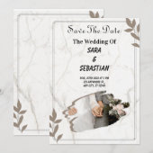 Huwelijksuitnodigingen | Heart Effect liefdesverha Kaart (Voorkant / Achterkant)