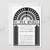 Huwelijksuitnodigingen in gedurfde Art Deco-stijl Kaart (Voorkant)