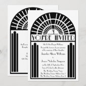 Huwelijksuitnodigingen in gedurfde Art Deco-stijl Kaart (Voorkant / Achterkant)