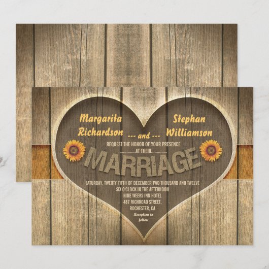 huwelijksuitnodigingen in het rustige land kaart (Voorkant / Achterkant)