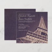  huwelijksuitnodigingen in Parijs Kaart (Voorkant / Achterkant)