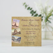  huwelijksuitnodigingen in Parijs Kaart (Staand voorkant)