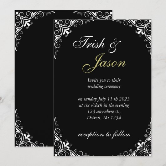 Huwelijksuitnodigingen Kaart (Voorkant / Achterkant)