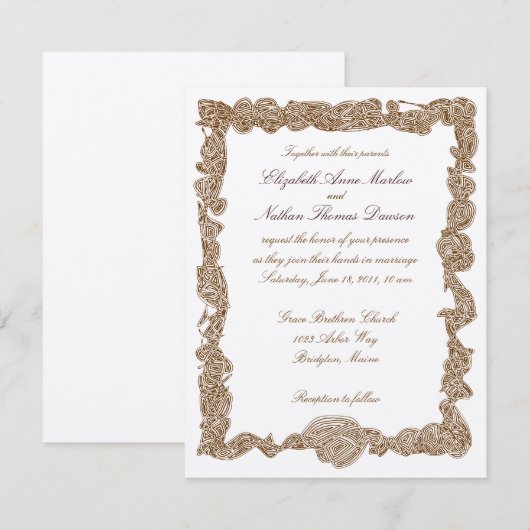 Huwelijksuitnodigingen Kaart (Voorkant / Achterkant)