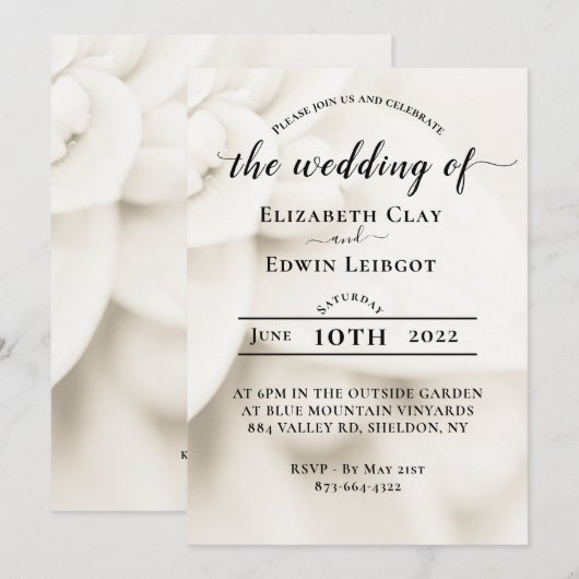 Huwelijksuitnodigingen Kaart (Voorkant / Achterkant)