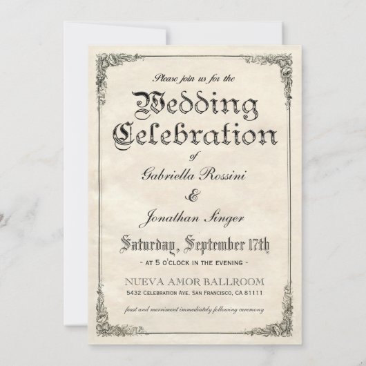  huwelijksuitnodigingen kaart (Achterkant)