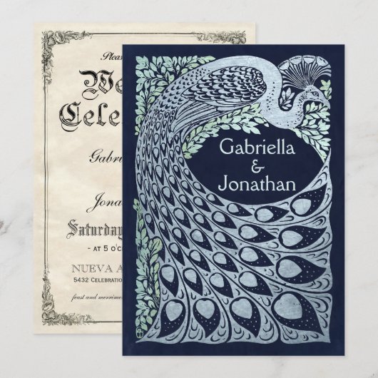  huwelijksuitnodigingen kaart (Voorkant / Achterkant)