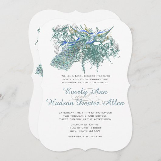  huwelijksuitnodigingen kaart (Voorkant / Achterkant)