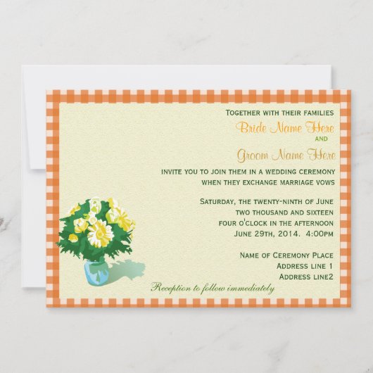 huwelijksuitnodigingen, landachtige pleisters kaart (Voorkant)