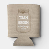 Huwelijksuitnodigingen | Mason Jar Linen TEAM GROO Blikjeskoeler (Achterkant)