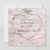 Huwelijksuitnodigingen met berkenboom en gegraveer kaart (Voorkant)