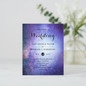 Huwelijksuitnodigingen met budget blauw nachthemel (Staand voorkant)