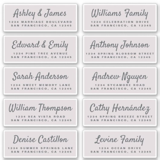 Huwelijksuitnodigingen met informeel script voor a sticker (Voorkant)