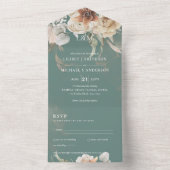 Huwelijksuitnodigingen met RSVP | BOHO Pampas Gras All In One Uitnodiging (Binnen)