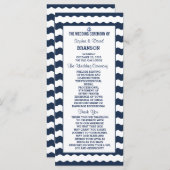 Huwelijksuitnodigingen | Nautical Navy Programme Programmakaart (Voorkant / Achterkant)