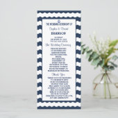 Huwelijksuitnodigingen | Nautical Navy Programme Programmakaart (Staand voorkant)