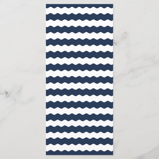 Huwelijksuitnodigingen | Nautische Navy Waves Menu (Achterkant)