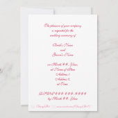 Huwelijksuitnodigingen, Roze Kruis op Wit Kaart (Achterkant)