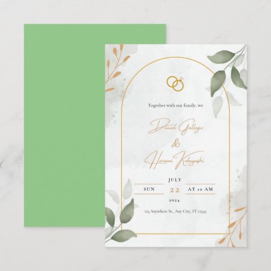 Huwelijksuitnodigingen Save The Date (Voorkant / Achterkant)