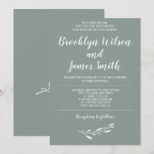 Huwelijksuitnodigingen Tweede Huwelijk Elegante Wi Kaart (Voorkant / Achterkant)